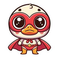 A cartoon duck wearing a red cape and a red mask vector
