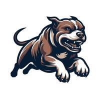 A running dog mascot with an open mouth vector