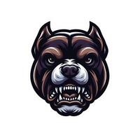 An angry dog head with fangs on a white background vector