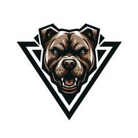A dog head with a triangle shape on it vector