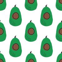 Hand drawn avocado seamless pattern. illustration on a blue background vector