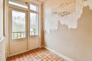 A room with a door and a window photo