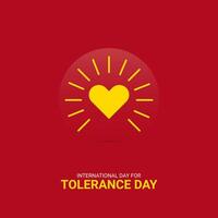 International Day for Tolerance, olerance symbol. Flat design illustration isolated on red background. vector
