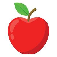 An apple with a leaf on it is shown vector
