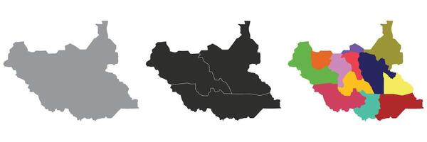 South Sudan map. Map of South Sudan in set vector