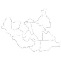 South Sudan map. Map of South Sudan in administrative provinces in white color vector