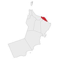 Oman map. Map of Oman with Muscat city vector