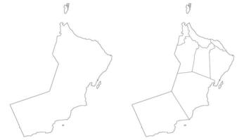Oman map. Map of Oman in white set vector