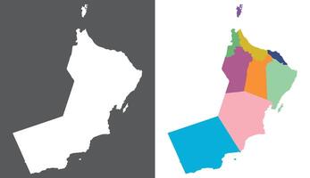 Oman map. Map of Oman in set vector
