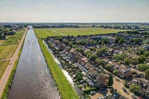 Aerial view of a canal in the netherlands photo