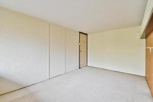A room with a door and a closet in it photo