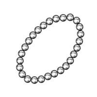 Beads made of pearls. A black and white graphic illustration made by hand. A fashion accessory. They stand out against a white background. An element of the design of banners, flyers, posters. vector