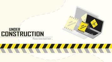 Under Constructions web page templates vector