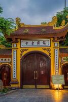 Hanoi, Vietnam - 25 Jun 2024 Tran Quoc Pagoda, the oldest Buddhist temple in Hanoi, is located on a small island near the southeastern shore of West Lake, Hanoi, Vietnam. photo