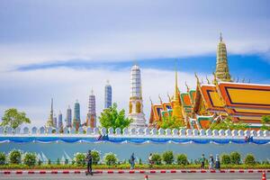 Emerald Buddha is located in the Phra Kaew temple and the royal grand palace. photo