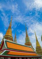 Picture of pagodas in Wat Pho, Thailand's oldest temples. photo
