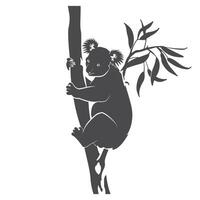 A silhouette of a koala on a tree branch vector