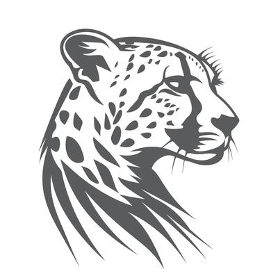 illustration of a cheetah head on a white background