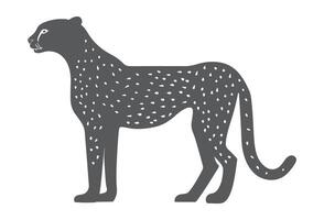 A cheetah is shown in a silhouette on a white background vector