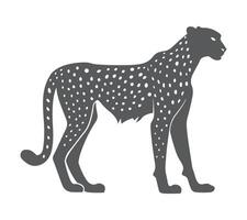 A silhouette of a cheetah on a white background vector