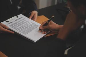 Law theme, gavel or mallet of the judge, lawyer enforcement officers, evidence-based cases taken into account in the court abount business, legislation. photo