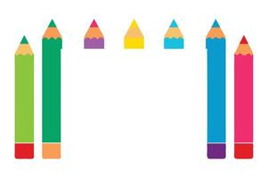 Colorful pencils on a white background vector