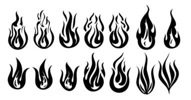 A set of different types of flames vector