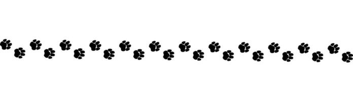 A path of paw prints of pets, dog or cat drawn in grunge style. illustration drawn in charcoal. vector