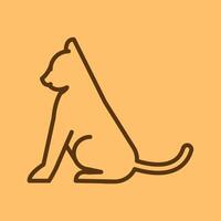 Left side standing cat simple illustration vector