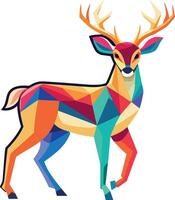 A colorful deer with geometric shapes on it vector
