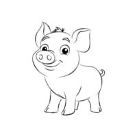 A cartoon pig is standing in front of a white background vector