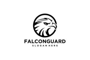falcon head Abstract eagle or hawk head isolated on white background. Template for design mascot, label, badge, emblem or other branding illustration. vector