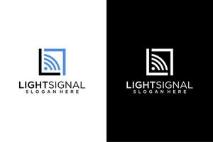 letter L Wireless and wifi icon. Wi-fi signal symbol. Internet Connection. Remote internet access collection - stock . vector