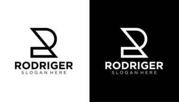 R letter line icon logo design template element. vector