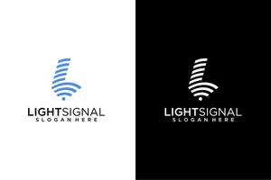initial letter L Wireless and wifi icon logo. Wi-fi signal symbol. Internet Connection. Remote internet access vector