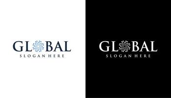 initial letter O global connect logo design template vector