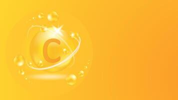 C vitamin concept orange background editable. vector
