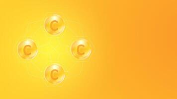 C vitamin concept orange background editable. vector
