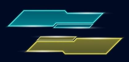 illustration technology box, futuristic callout title banner, and digital frame boxes. HUD screen or textbook vector