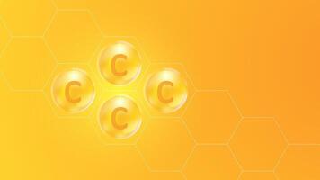C vitamin concept orange background editable. vector