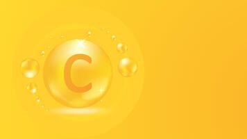 Vitamin C background or orange C fruit editable. vector