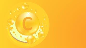 Vitamin C background or orange C fruit editable. vector