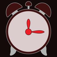 Alarm clock illustration, minimalist drawing style for analog clock, suitable for icons and signs and UI, good for educational content and social media and background and print material vector