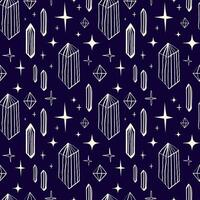 magical crystals and mystical gems seamless pattern. vector