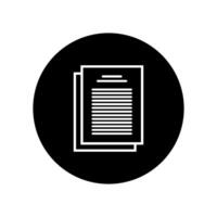 document icon, background, black, and circle vector