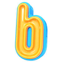 Blue With Yellow Font b 3D Rendering png