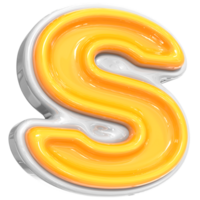 White With Yellow Font s 3D Render png
