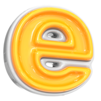 White With Yellow Font e 3D Render png
