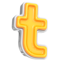 White With Yellow Font t 3D Render png