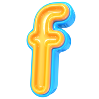 Blue With Yellow Font f 3D Rendering png